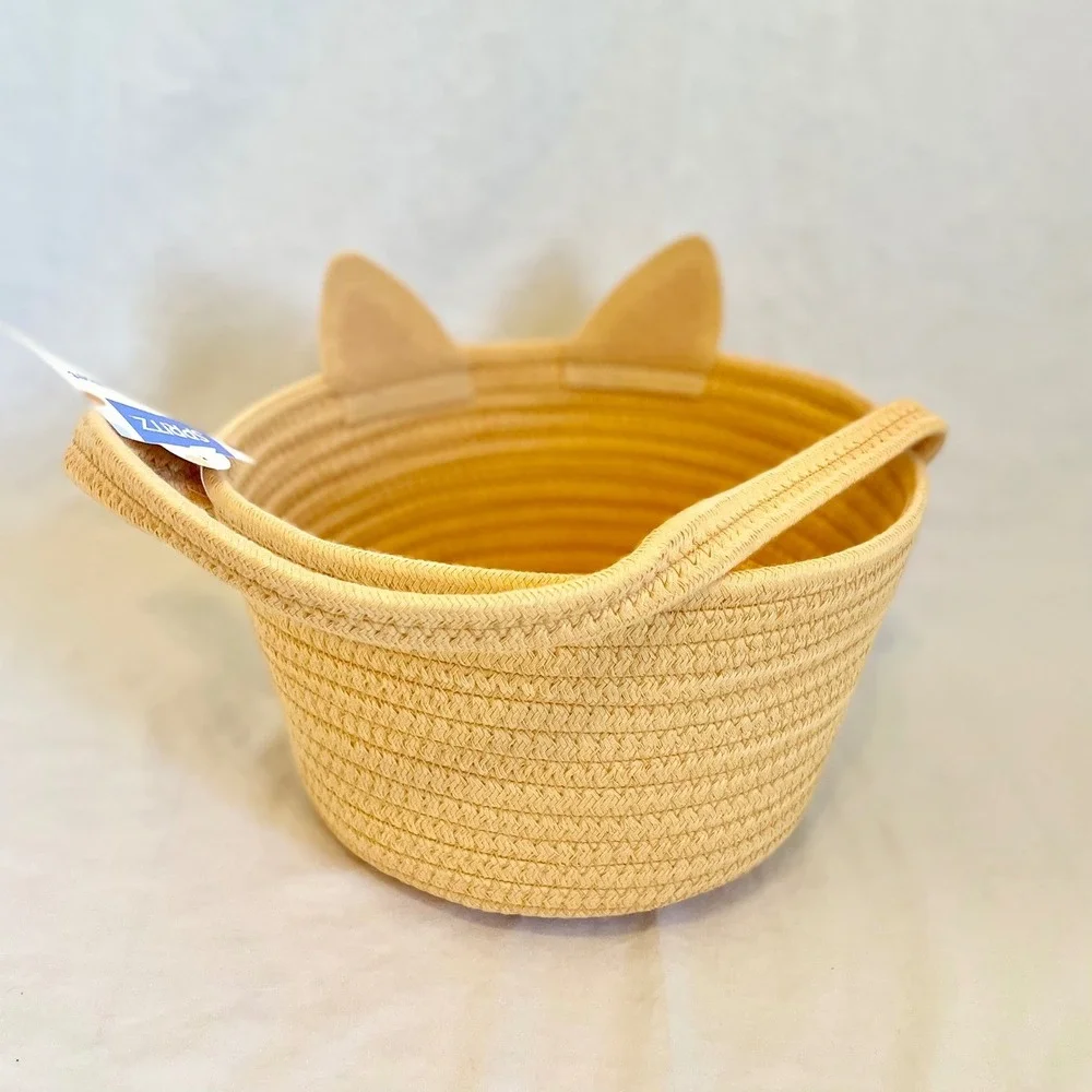 Spritz‎ Easter Corgi Rope Basket Dark Yellow Dog Animal Nursery Storage New